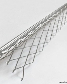 Угол для мокрой штукатурки оцинкованный 3,0 м с сеткой