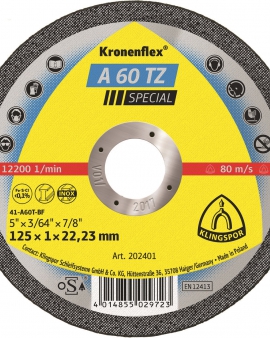 Диск відрізний по металу 125х1,0х22мм Klingspor