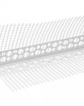 Уголок ПВХ перфорированный 2,6 м с сеткою  10х15см (160г/м2)